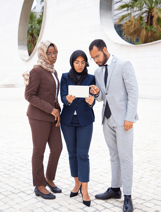 diverse-business-group-watching-content-tablet 1